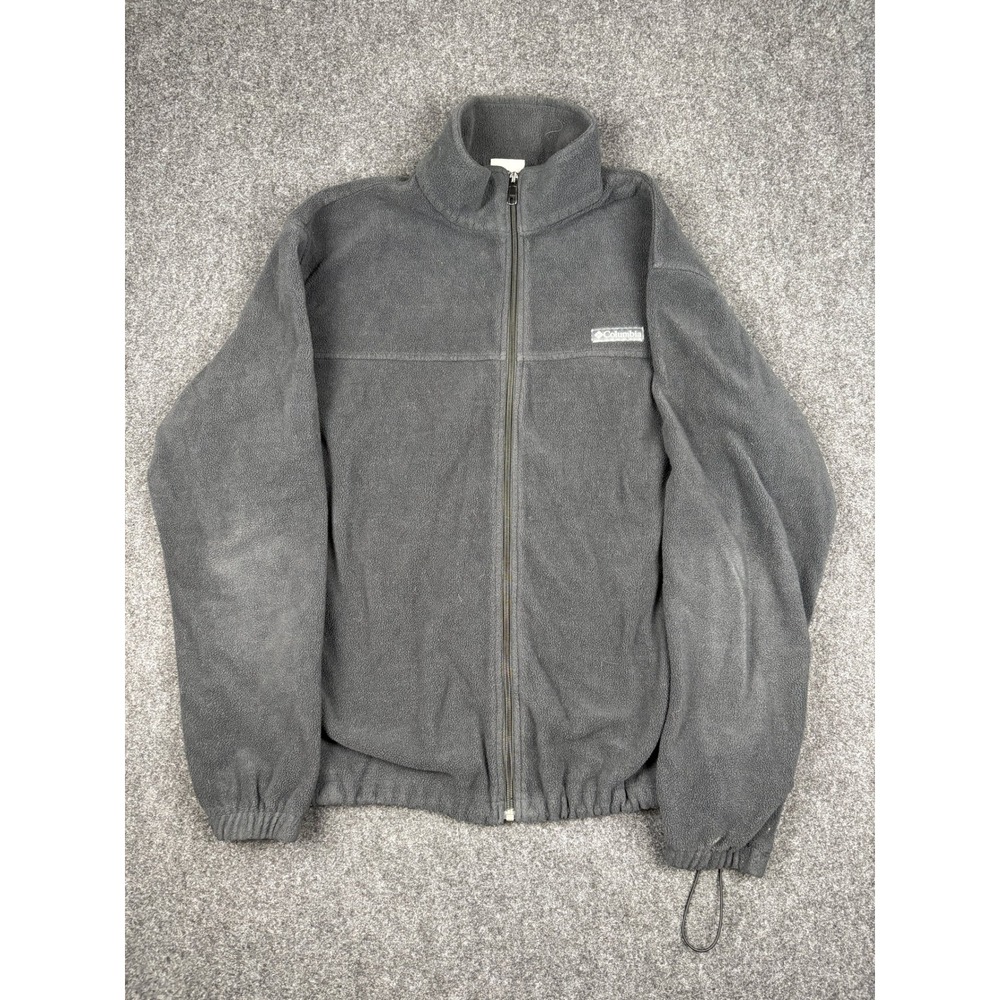 Columbia Mens XXL Black Full Zip Fleece Jacket Steens Mountain Outdoor